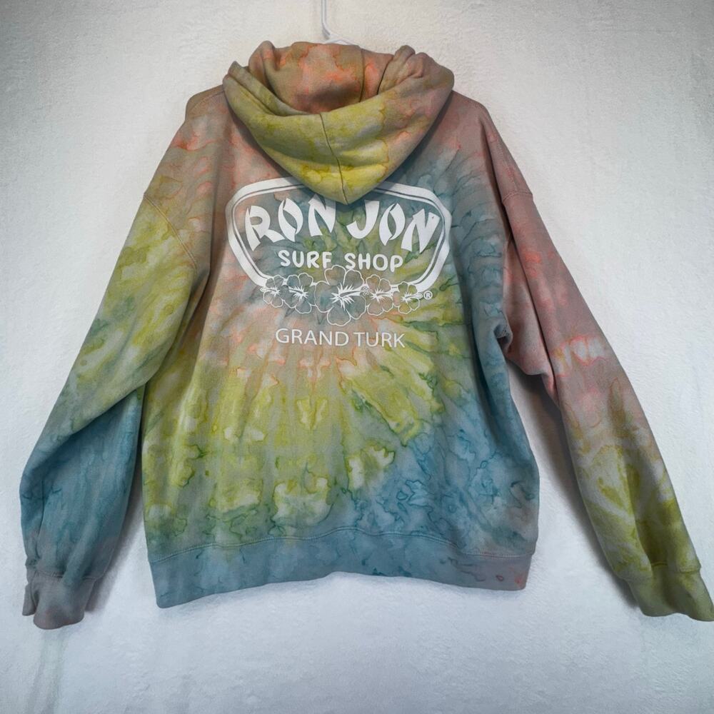 Y2K Dreamsicle Ron Jon Surf Shop Grand Turk Tie Dye‎ Hoodie Sweatshirt Size L